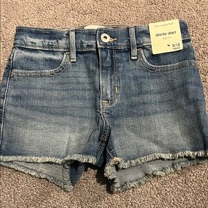 Abercrombie Kids Classic Blue denim shorts high rise shortie short new with tags